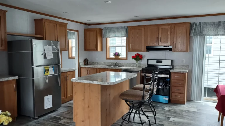 Model 24806 kitchen with appliances, cabinets, island and plenty of counter space